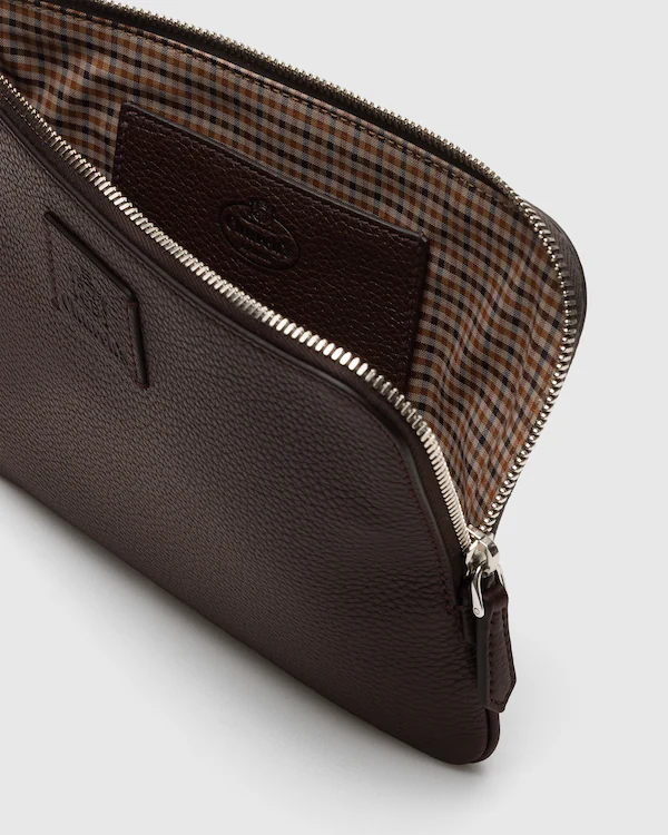 Pouch mit Hirschmuster aus Kalbsleder