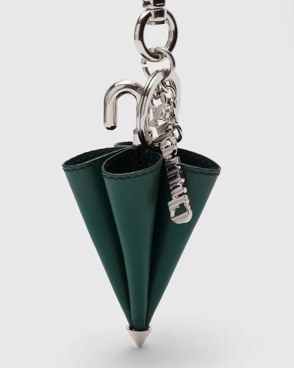 Charm-Regenschirm in Nappa und Metall