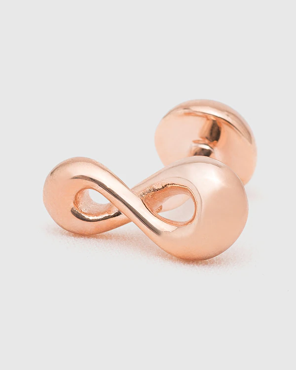 Infinity-Knöpfe Roségoldplattiertes Unendlichkeitsknoten