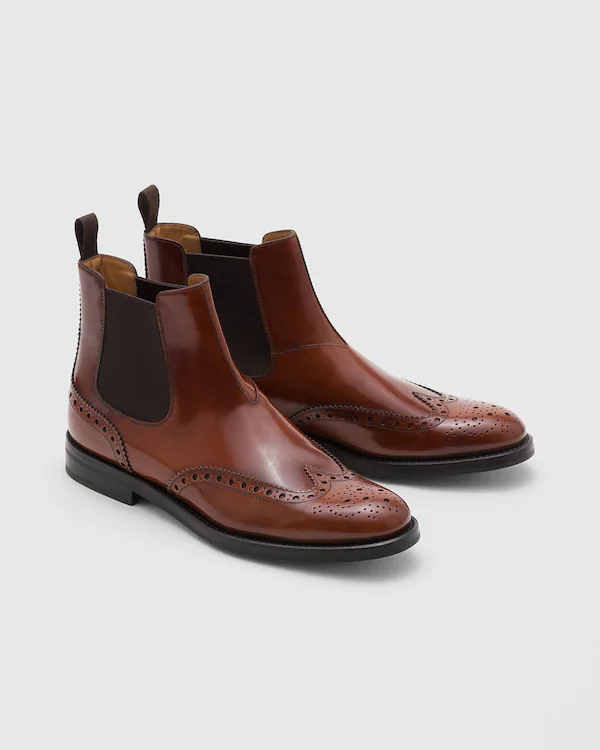 Ketsby Wg polierter Fumè Brogue Chelsea-Stiefel
