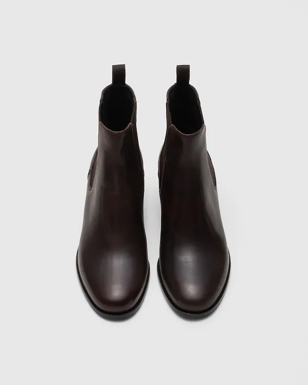 Otillie Polierter Fumé-Leder-Chelsea-Stiefel