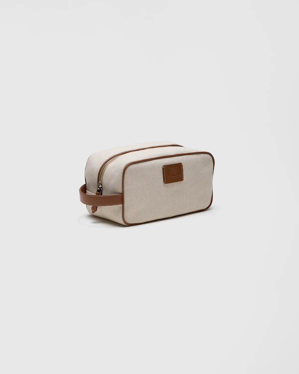 Tasche aus Leinenmischgewebe und Leder