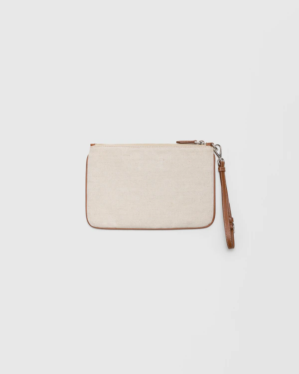 Tasche aus Leinenmischung und Leder