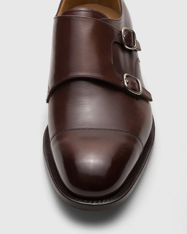 Cowes gebleichtes Kalbsleder Monk Strap