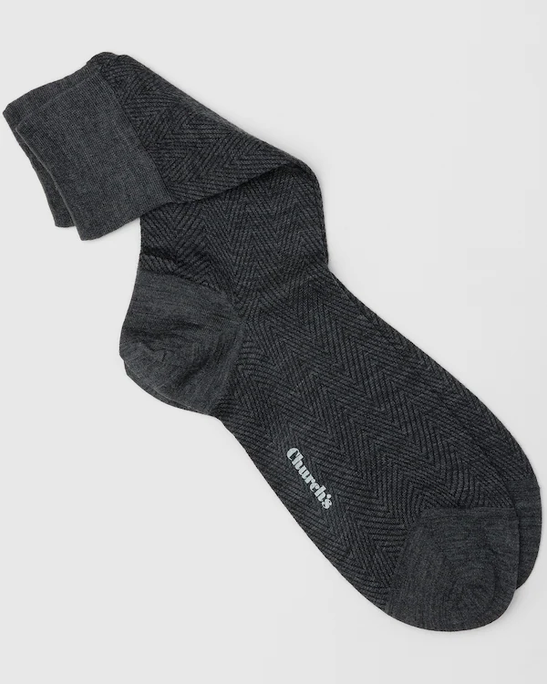 Socken mit einem Herringbone-Muster Herringbone-Wollsocken