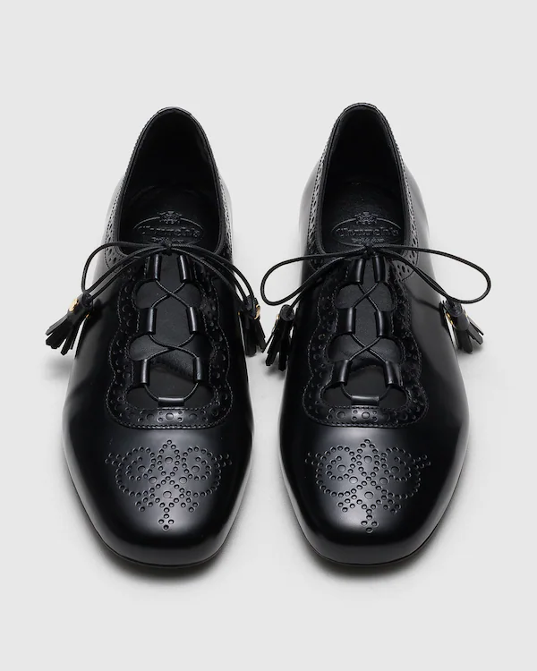 Rhea Polierte Fumé-Leder-Ghillies-Brogue