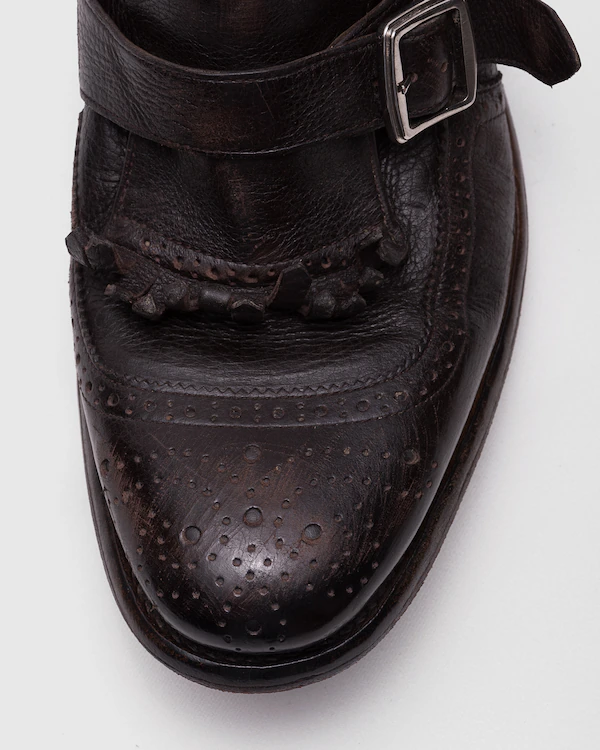 Shanghai W Glacé Kalb Monk Strap