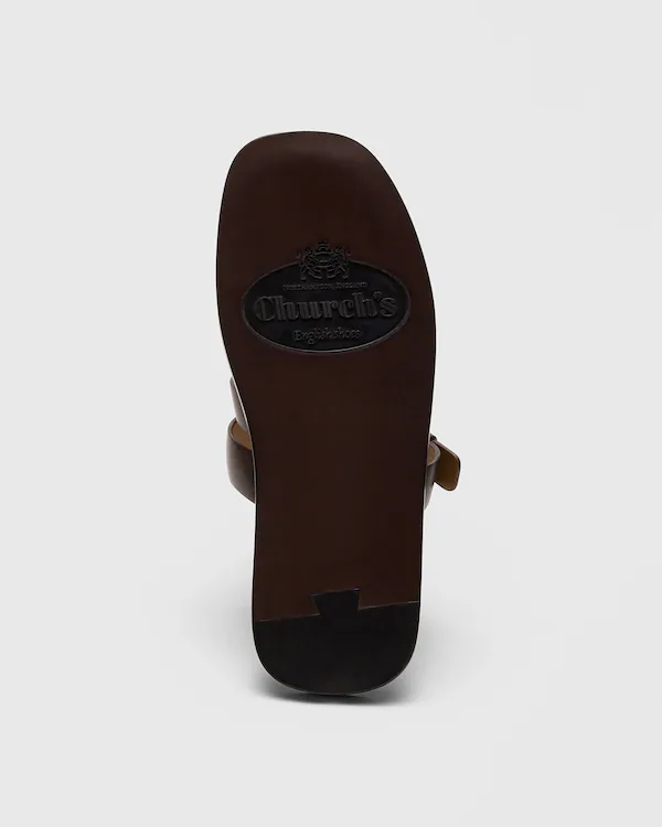 Oban Kalbsleder-Mulesandal mit antikem Finish