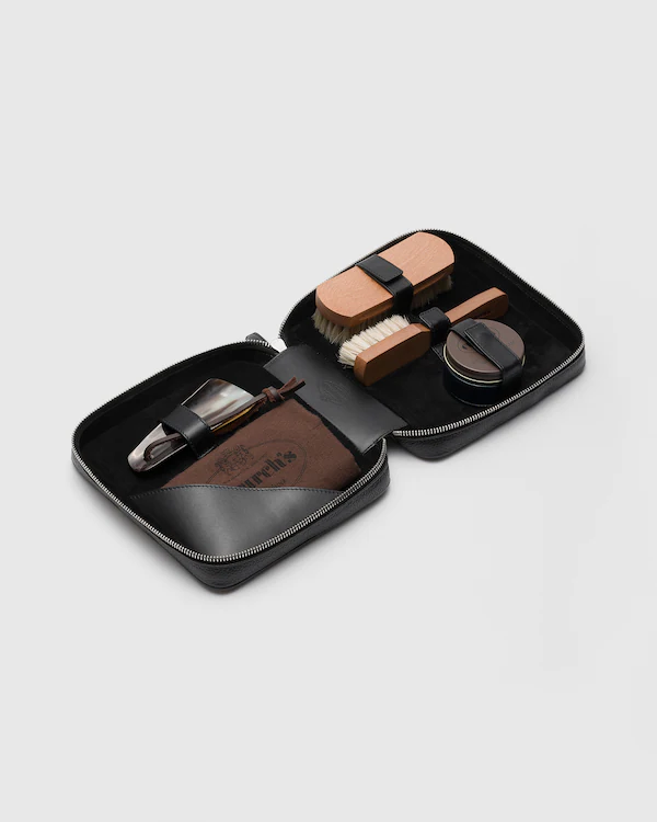 Reise-Schuhpflege-Set Pflege-Set für Schuhe in Hirschdruck-Kalbsleder