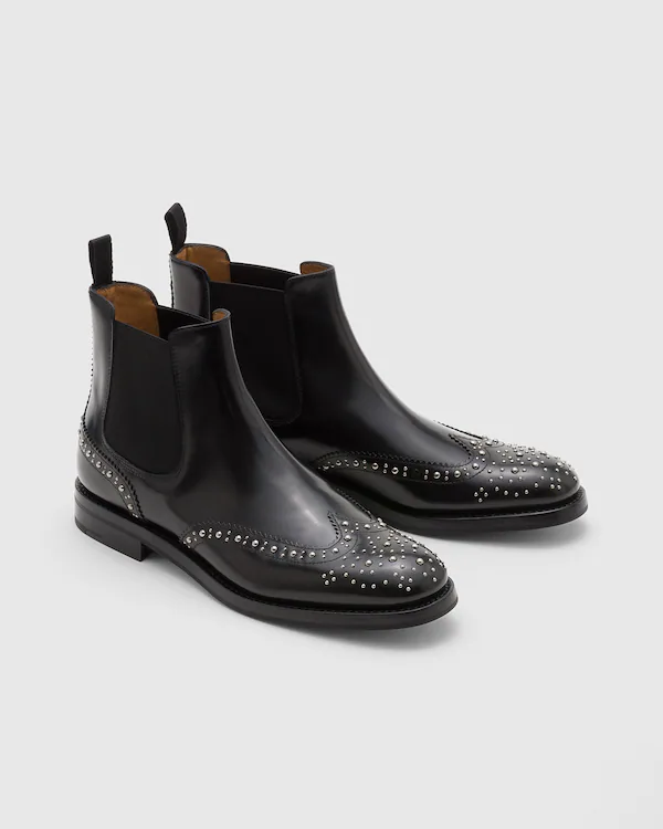 Ketsby Met. Polierter Binder Chelsea-Stiefel mit Nieten