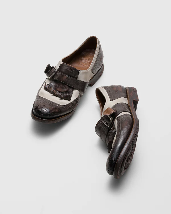 Shanghai W Glacé Kalb und Nubuk Monk Strap