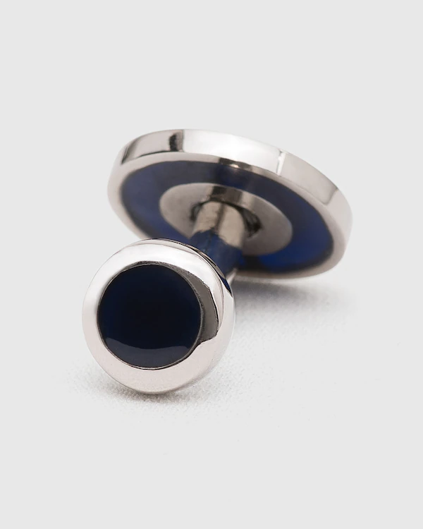 Schwebende Steckknöpfe Catseye & rhodiniert oval