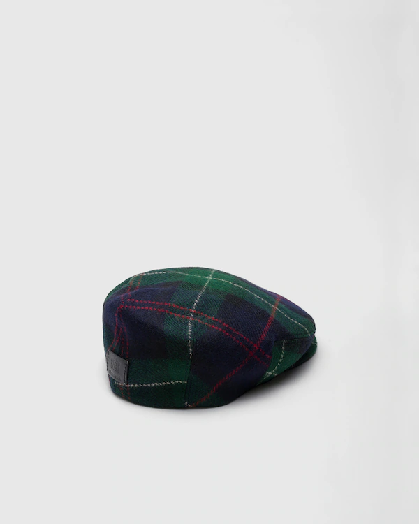 Fahrradkappe aus Shetland-Woll-Tartan-Stoff
