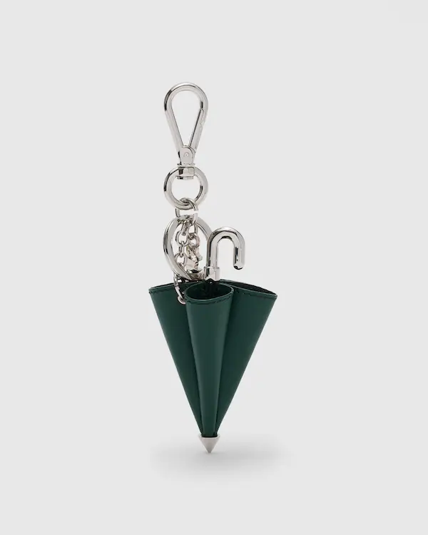 Charm-Regenschirm in Nappa und Metall