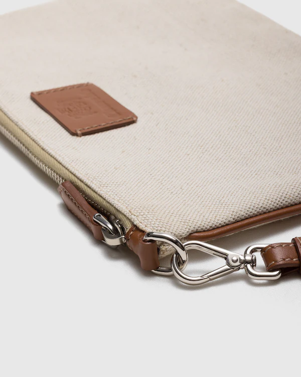 Tasche aus Leinenmischung und Leder
