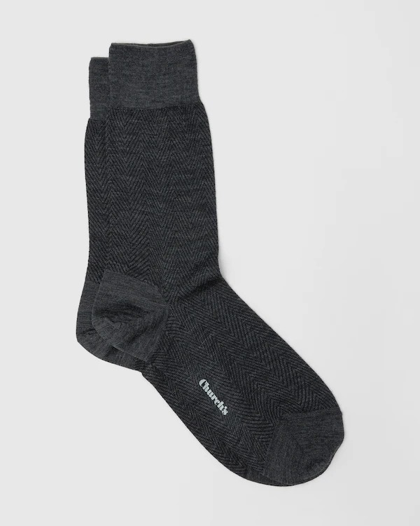 Socken mit einem Herringbone-Muster Herringbone-Wollsocken